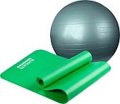 Набор для йоги Sundays Fitness Фитбол IR97402-65 + Коврик IR97505 (серебристый, зеленый)