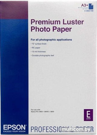 Фотобумага Epson Premium Luster Photo Paper A3+ 100 листов C13S041785