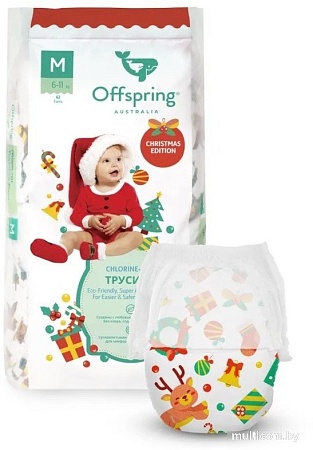Трусики-подгузники Offspring M 6-11кг Новый год (42 шт)