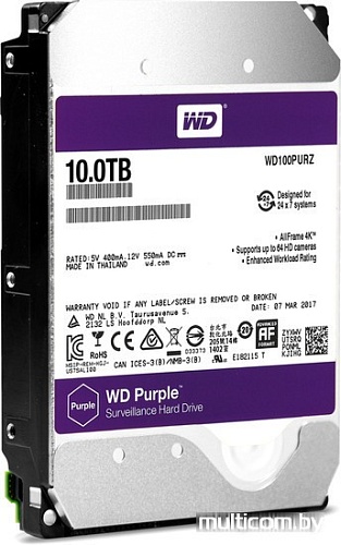 Жесткий диск WD Purple 10TB [WD100PURZ]