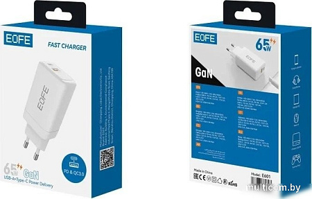 Сетевое зарядное EOFE E601 65W (белый)