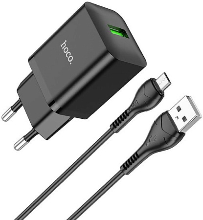 Сетевое зарядное Hoco N26 MicroUSB (черный)