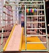 Детский спортивный комплекс Вертикаль Весёлый малыш Maxi New Color (горка фанерная с мяг. бортиками)