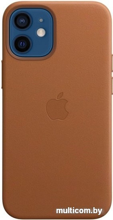 Чехол Apple MagSafe Leather Case для iPhone 12 mini (золотисто-коричневый)