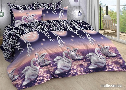 Постельное белье Миланика Романтика 1.5сп (поплин)