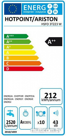 Посудомоечная машина Hotpoint-Ariston HSFO 3T223 W