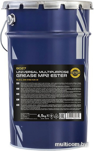 Mannol MP-2 Universal Multipurpose Grease 4.5 кг 8027