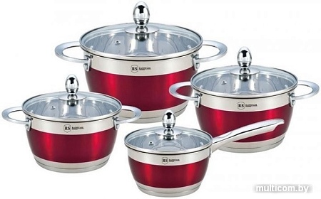Набор кастрюль Rainstahl RS-1818-08 (красный)
