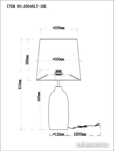 Настольная лампа Arte Lamp Rukbat A5046LT-1BK