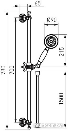 Душевой гарнитур Ferro Retro Old Bronze N160BR