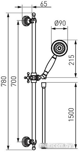 Душевой гарнитур Ferro Retro Old Bronze N160BR