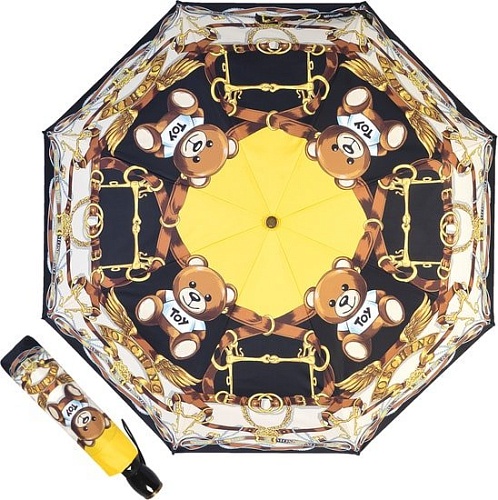Зонт Moschino 8044-OCA Belts Bear Black Multi