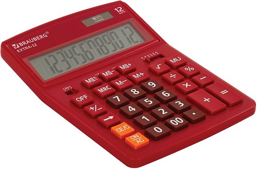 Бухгалтерский калькулятор BRAUBERG Extra 12-WR 250484 (бордовый)