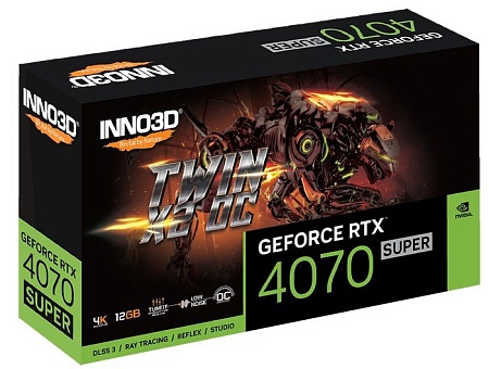 Видеокарта Inno3D GeForce RTX 4070 Super Twin X2 OC N407S2-126XX-186162N