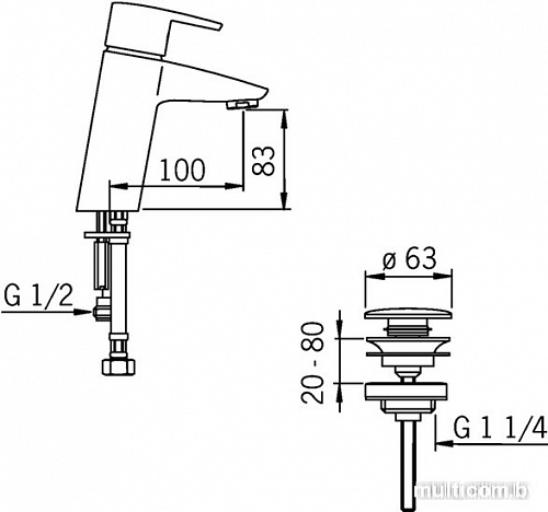 Смеситель Oras Cubista 2808F