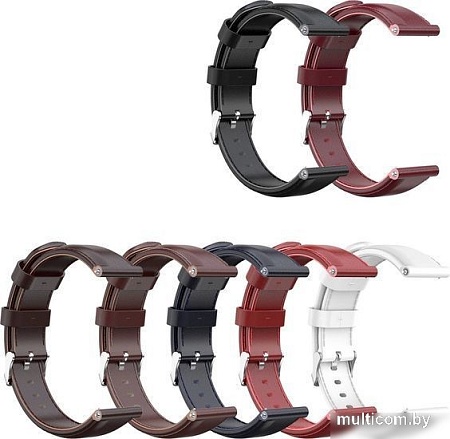 Ремешок Rumi кожаный Slim 20 мм (темно-синий)