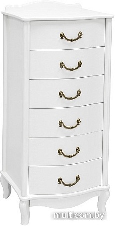 Комод Мебелик Джульетта узкий 6 ящиков (молочный дуб)
