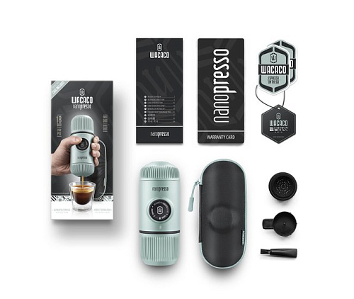 Ручная кофеварка WACACO Nanopresso Arctic Blue + Case