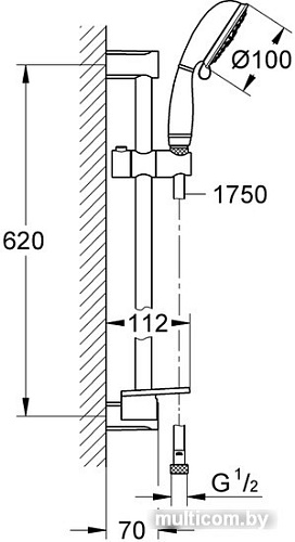 Душевой гарнитур Grohe Tempesta Rustic 100 26086001