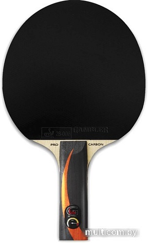 Ракетка для настольного тенниса Gambler X Fast Carbon X3d GRC-18 (прямая)