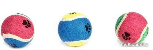 Игрушка для собак Beeztees Мяч теннисный с нарисованными лапами 625595