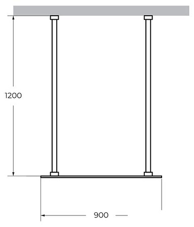 Душевая стенка Cezares LIBERTA-L-2-90-120-C-NERO