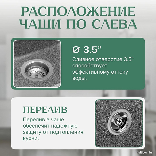 Кухонная мойка Saniteco Rosa (графит)