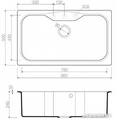 Кухонная мойка Omoikiri Maru 86-CH [4993242]