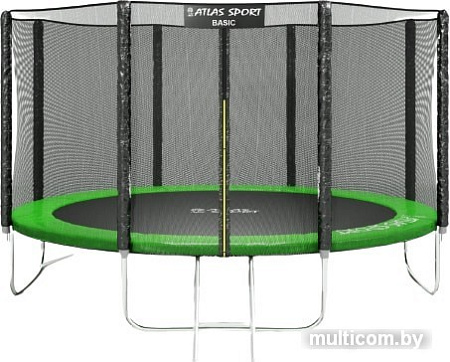 Батут Atlas Sport 374 см - 12ft Basic (с лестницей, зеленый)