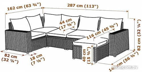 Садовый диван Ikea Соллерон 092.892.52