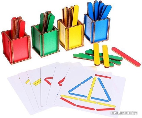 Развивающая игра Smile Decor Сортер Цветные стаканчики П721