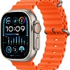 Умные часы Apple Watch Ultra 2 LTE 49 мм (титановый корпус, титановый/оранжевый, ремешок из эластомера)