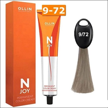Крем-краска Ollin Professional N-Joy Color Cream 9/72 блондин коричнево-фиолетовый 100 мл