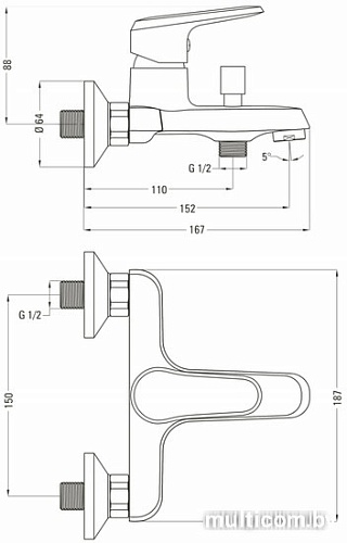 Смеситель Deante Avis BGV 010M