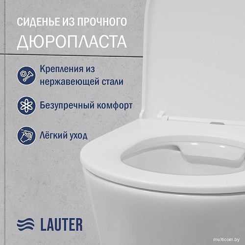 Унитаз подвесной Lauter Longer 2110822 + TECE Kit 9400412 с кнопкой (хром)