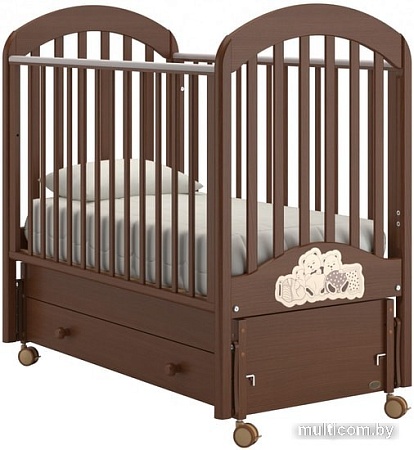 Классическая детская кроватка Nuovita Grano Swing (темный орех)