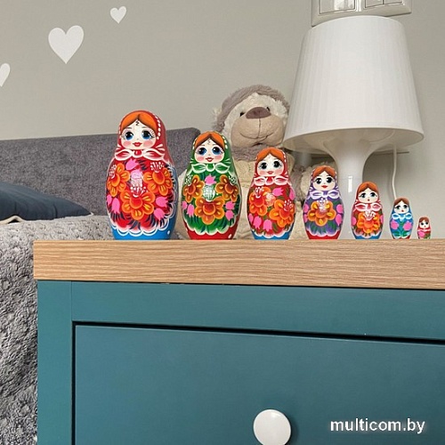 Развивающая игра Брестская Матрешка Классическая с лилиями и колокольчиками (набор 7 шт)