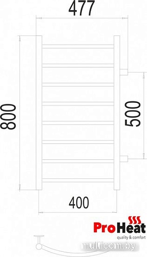 Полотенцесушитель ProHeat Classic 40x80 (боковое подключение)