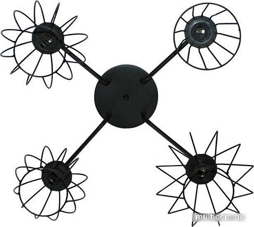 Люстра средней высоты Элетех Конти 141 НПБ 01-4х60-127 Е27 1005405027 (черный муар/медь)