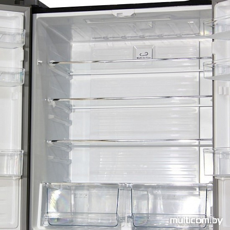 Четырёхдверный холодильник Ginzzu NFK-510 Black glass