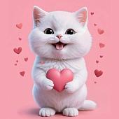Алмазная мозаика Феникс+ Котенок с сердечком 70802