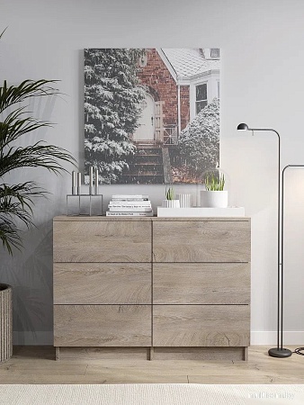 Комод Горизонт Нео 1050 6 ящиков (дуб эндгрейн)