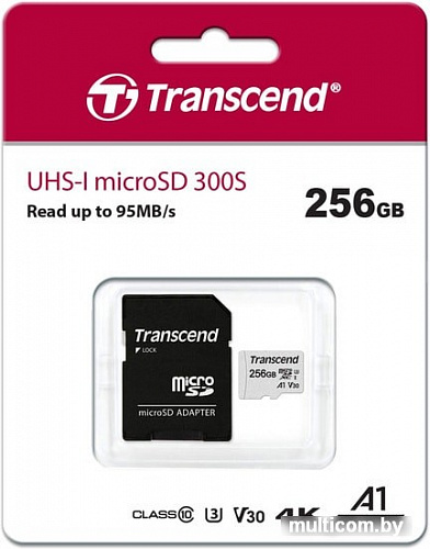 Карта памяти Transcend 300S 256GB (с адаптером)