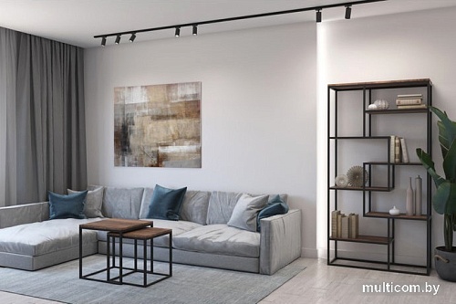 Стеллаж Hype Mebel Зиг-Заг-2 100x170 (белый/дуб галифакс олово)