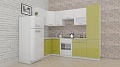Угловая кухня ВерсоМебель ЭкоЛайт-6 1.2x2.7 правая (белый/оливковый)