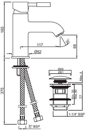 Смеситель Jaquar Solo SOL-CHR-6001BCLW