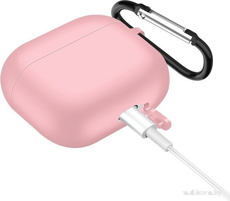 Чехол Sundays для AirPods 3 с карабином (розовый)