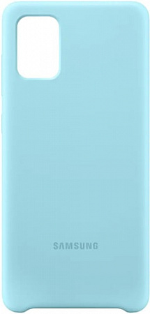 Чехол Samsung Silicone Cover A71 (голубой)