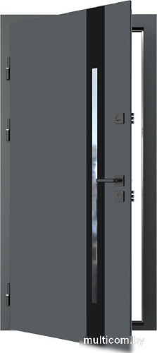 Металлическая дверь Guard Inox Black 2 96x205 (левая, Ral 7016/экосатин белый)