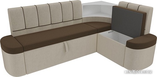Угловой диван Mebelico Тефида 107521 (правый, коричневый/бежевый)